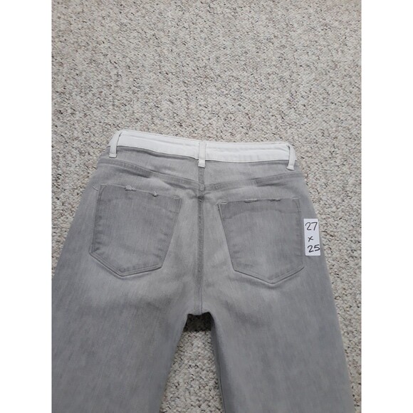 27 Flying Monkey High Rise Crop Skinny Two-Tone Raw Hem Distressed - Picture 4 of 6